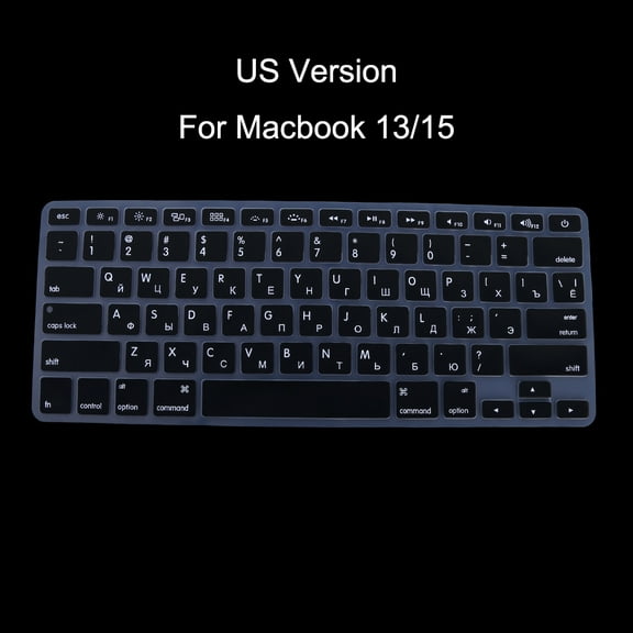 SIEYIO Silicone Russian Keyboard Cover Skin US Version Durable RUS Sticker for Macbooks