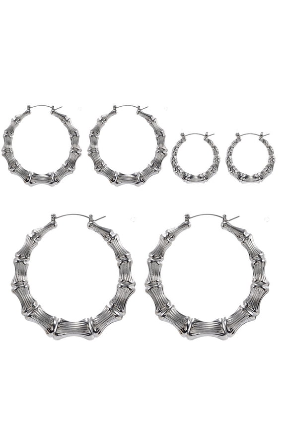 Simple Big Bamboo Circle Hoop Earrings Jewelry Decorations Hip Hop Large Celebrity Wives Earrings Hoops Gift for Friends