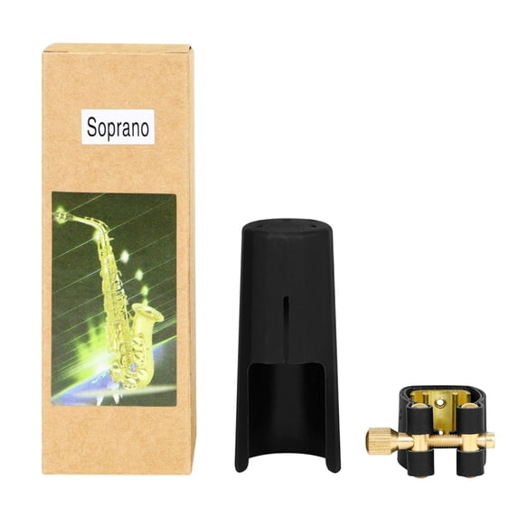 SIEYIO Soprano Saxophone Mouthpiece Ligature Caps Clip Ligature Fastener with Caps Woodwind Instrument Accessory