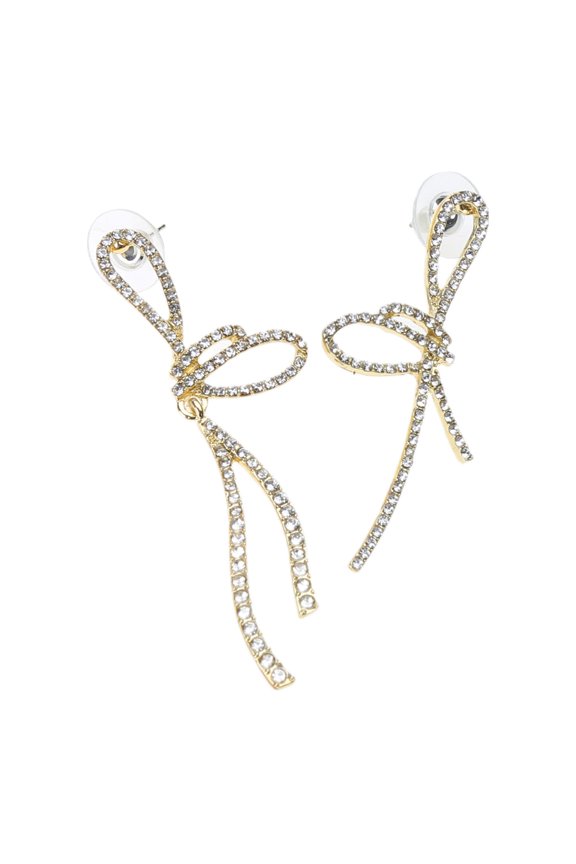 Sparkling Bowknot Studs Earrings Ear Studs Geometric Ear Pin Ear Accessories