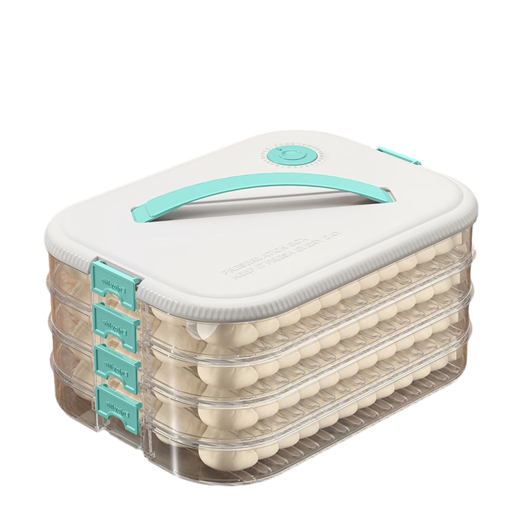SIEYIO Stackable Dumpling Storage Box with Lid Food Preservation ...