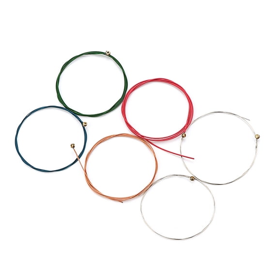 SIEYIO Steel String for Acoustic Guitar Rainbow Colored Set of 6Pcs Steel Strings Wound