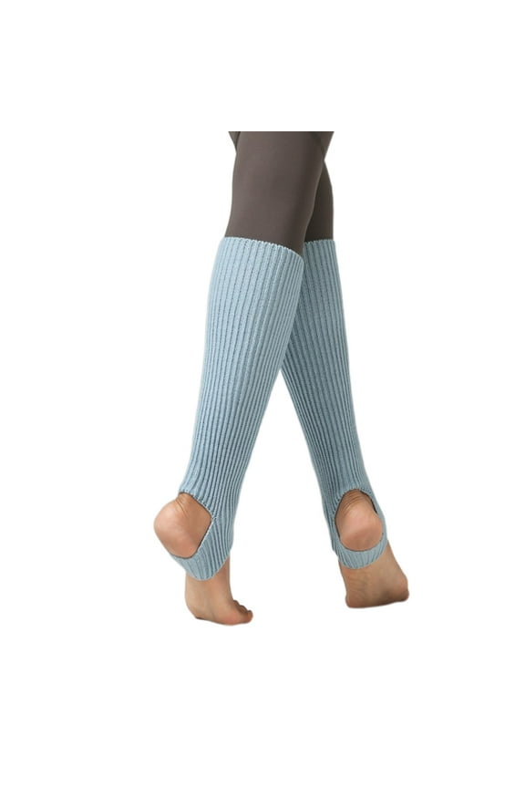 Stirrup Leg Warmers Boot Cuffs Ribbed Knit Toeless Dance Yoga Knee High Socks