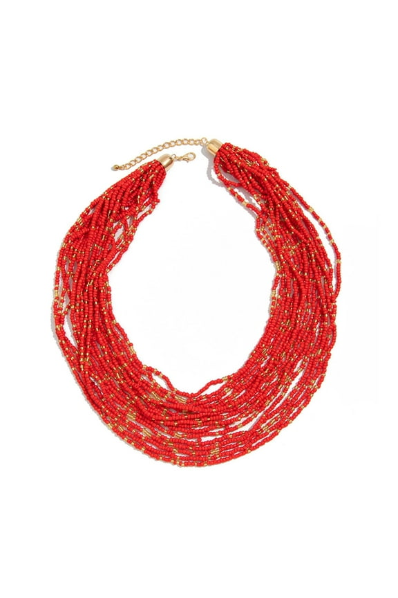 Stylish Bead Necklace Multifuntional Jewelry Multilayer Bead Bracelets Statement Necklace Present for Fashion Lady Woman