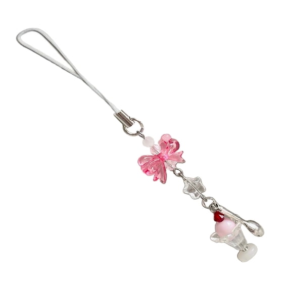 SIEYIO Stylish Ice Cream Pendant Keychain Charm Beautiful Ice Cream Bag Pendant Beaded Keyring Portable Phone Beaded Accessory