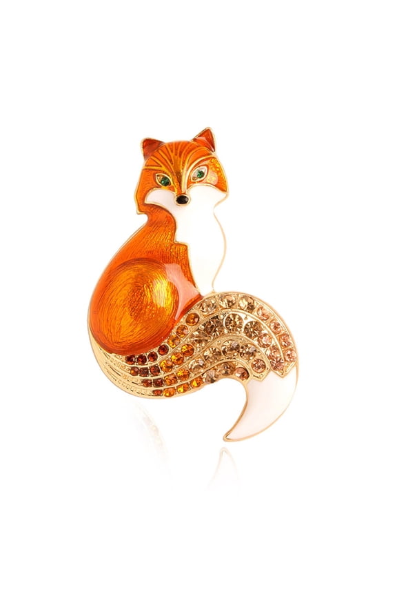 Stylish Rhinestones Foxes Brooch for Banquets and Weddings Lapel Pin Ornament Backpack and Jackets Decoration