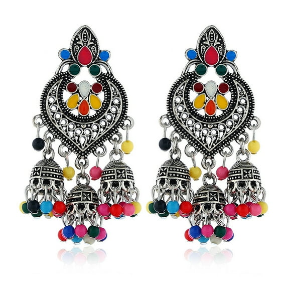 SIEYIO Tassel Dangle Earrings Indian Bollywood Earrings Jhumki Drop Earrings for Women