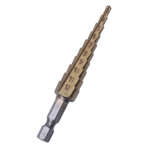 SIEYIO Titanium-Coated Step Drill Set 1/4" shank 3-12mm cutting tool Reamer