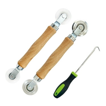 Tool Retractor Set For Piping And Screens - 4-Piece Spline Roller Kit With Nylon Wheels And Rubber Hooks