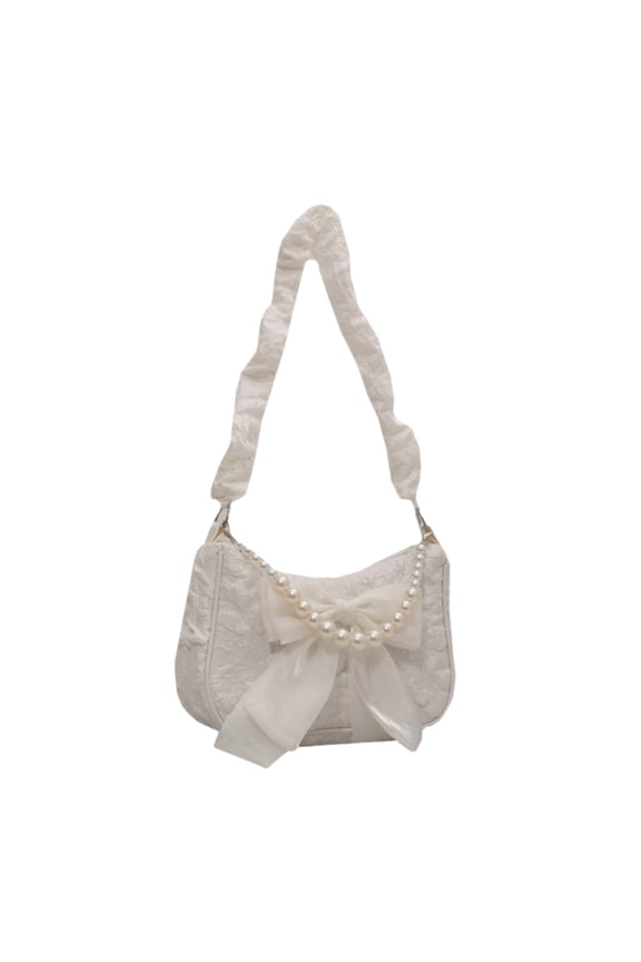 Trend Handbag Summer Girls Bag Nylon Women Bag with Elegant Lace & Bow Accent Retro Female Bag Fashion Nylon Bag Handbag