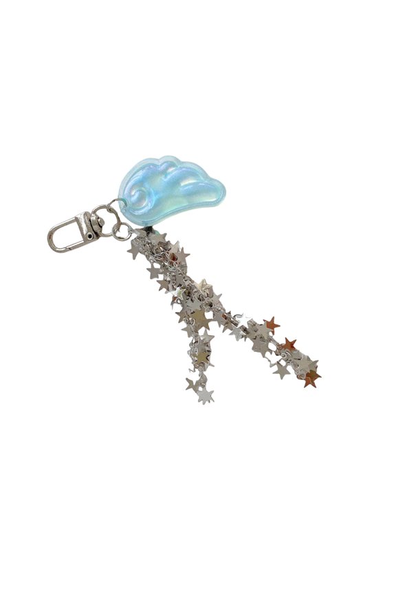 Trendy Keychain Accessory For Bags Featuring Delicate Star And Angel Wing Design