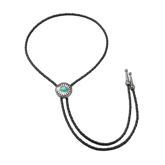 SIEYIO Turquoise Bolo Tie Cowboy Tie Western Vintage Bolo Tie Cowboy Necktie Necklace