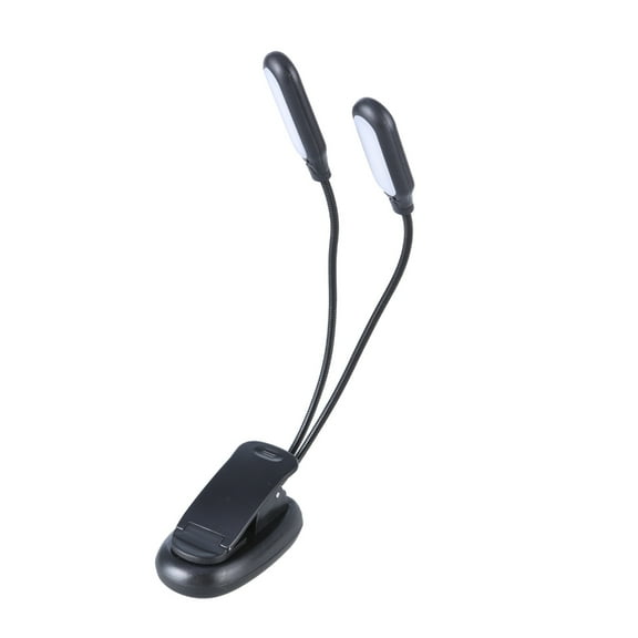 SIEYIO Two Arm USB Clip Light LED Desk Lamp Flexible 1000mAh Rechargeable Battery