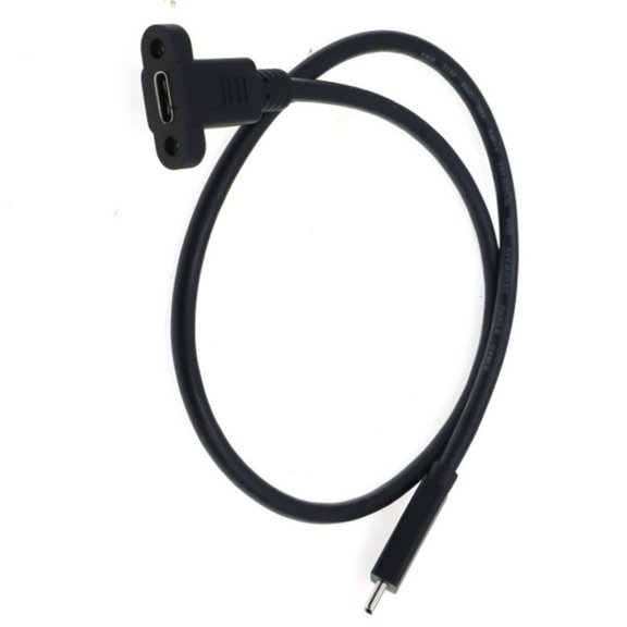 SIEYIO Type C Male to Female Extender Cord Data Charging Cable with Ear Screw Fixation Panel Mounting 17mm Screw Hole Spacing