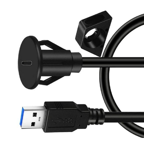 SIEYIO USB C 3.0 Panel Mount Extension Cable with Waterproof Cover for Outdoor Use