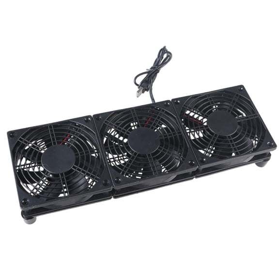 SIEYIO USB Computer Fans Three 120mm 5V USB Fans, 45CFM Big Airflow Fan Cooling Fan for Router Modem Receiver
