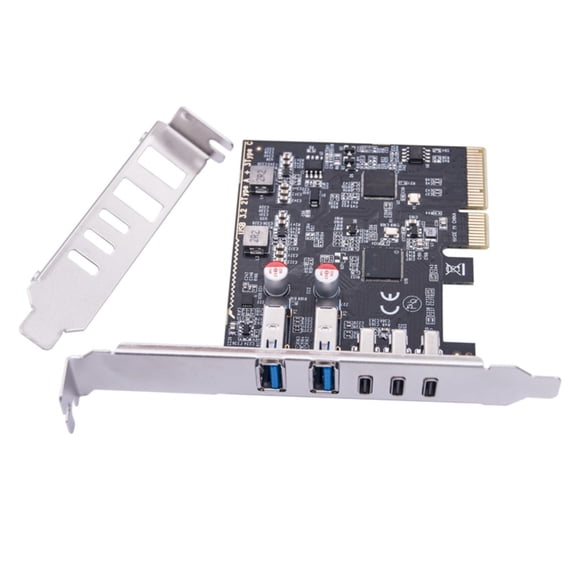 SIEYIO USB Expansion Card with 5 Port Type A and Type C Port Supporting Multiple