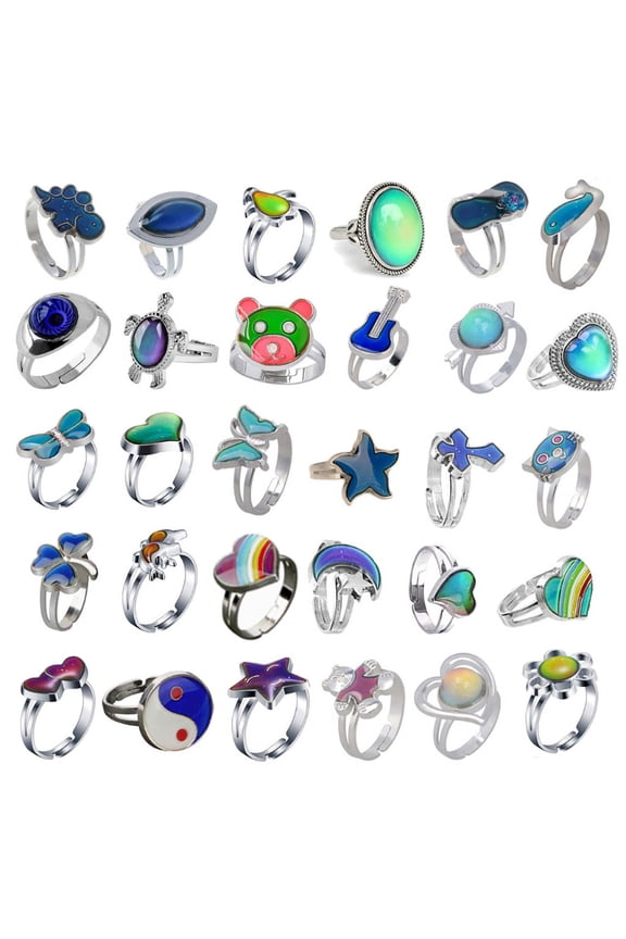 Unique Temperature Change Suit Punk Ring Multi Color Alloy Unfaded Men Ring Lucky Male Festival Party Jewelry Presents