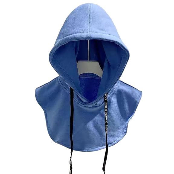 SIEYIO Unisex Hoodie Fake Collar Letters Print Drawstring Dickey Solid Half Sweatshirt