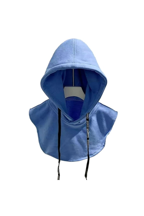 Unisex Hoodie Fake Collar Letters Print Drawstring Dickey Solid Half Sweatshirt