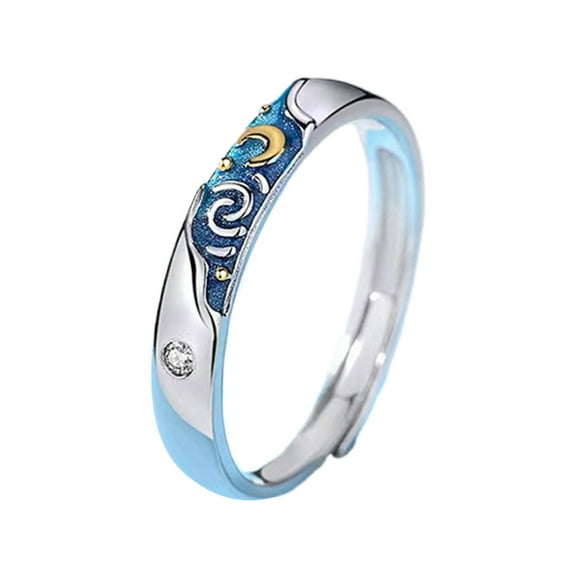 SIEYIO Van-Gogh Open Finger Ring Vintage Male Finger Ring Adjustable Ring Jewelry Gift