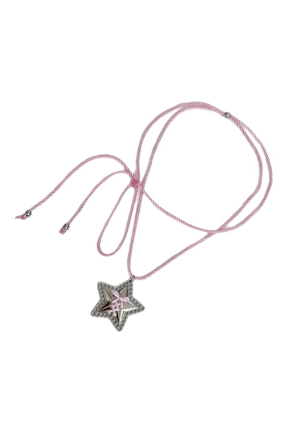 Versatile Layering Jewelry With Five Point Star Pendant On Customizable Nylon Rope Chain Decoration for Trendy Women