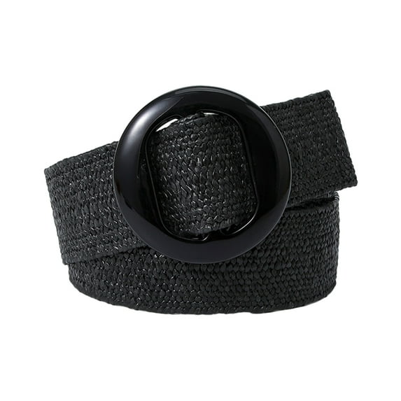 SIEYIO Vintage Bohemian Straw Braided Waist Belt for Women Pin Buckle Ladies Dress Belt Fashion Female Strap Accessories