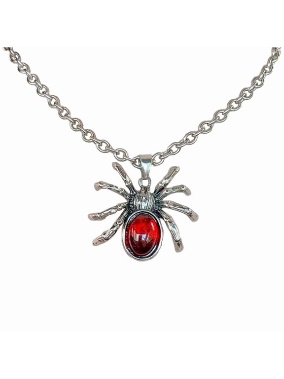 Vintage Spider Crystal Pendant Necklaces for Women Men Gothic Sweater Chain Necklace Punk Hiphop Fashion Jewelry