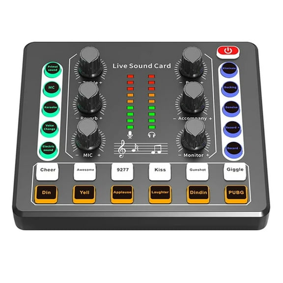 SIEYIO Voice Changer Microphone Sound Card Voice Changer For PC Streaming Smartphone Computer Interfaces Sound Card