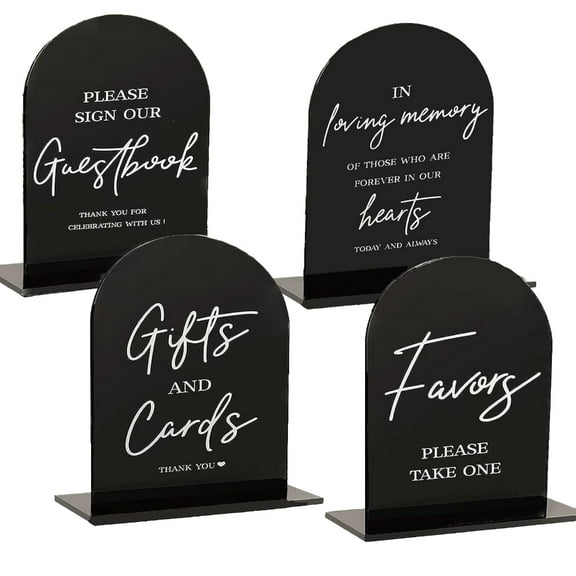 SIEYIO Wedding Table Decorations Signs with Holder Acrylic Wedding Reception Signs