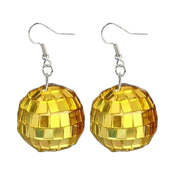 SIEYIO Western Mirror Ball Disco Ball Earrings 70's Ball Earrings Costume Accessory for Party Personal Decoration
