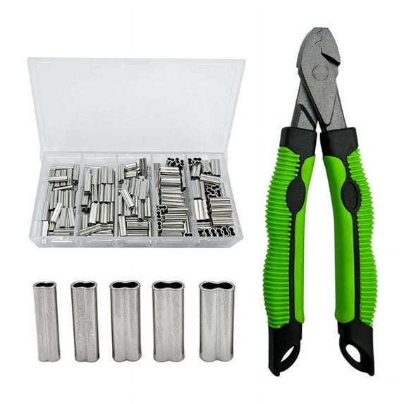 SIEYIO Wire Rope Crimping Tool Wire Rope Crimper Fishing Crimping Tool with 5 Size Single Barrels Ferrule Crimping Loop Sleeves