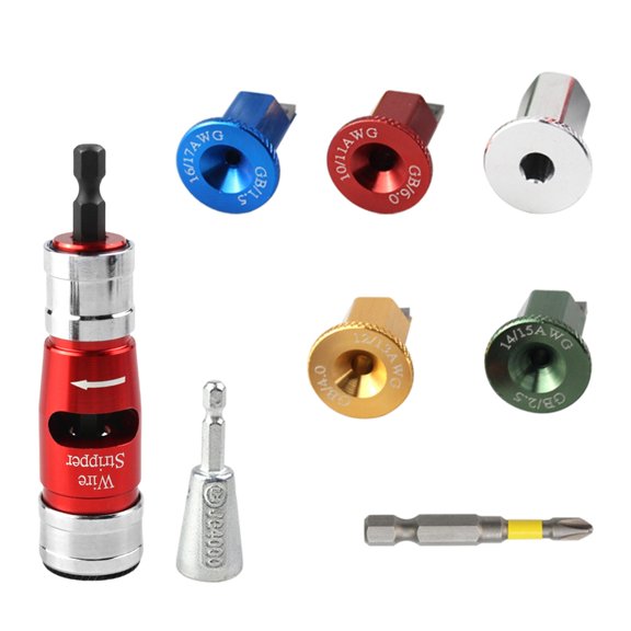 SIEYIO Wire Strippers Aluminum 1.5/2.5/4.0/6.0/10 Stripping Tool Fast Wire Twisting Tool for Drill Electrical Wire Twisting Too