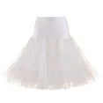 thumbnail image 1 of SIEYIO Women 50s Vintage Tulle Petticoat Bright Solid Color Mesh Hoopless Half Slip Underskirt Knee Length Crinoline Tutu Skirt, 1 of 19