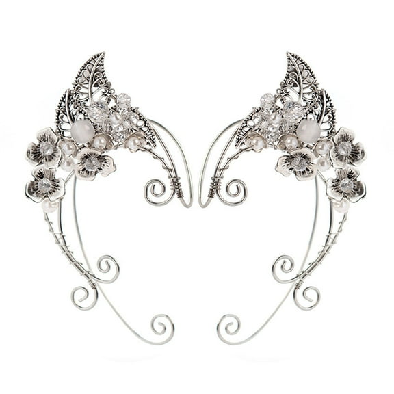 SIEYIO Women Gothic Personality Elves Ear-hook Ancient Silver Symmetrical Punk Ear Clip