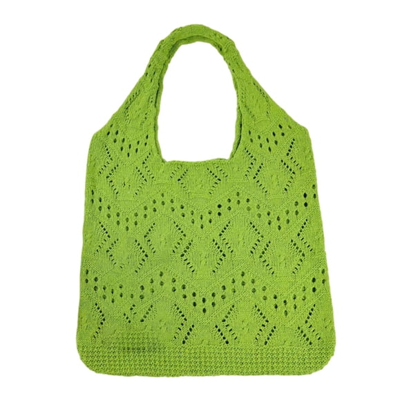 SIEYIO Women Hollowed Knitted Shoulder Bag Solid Crocheted Beach Bag Underarm Handbag