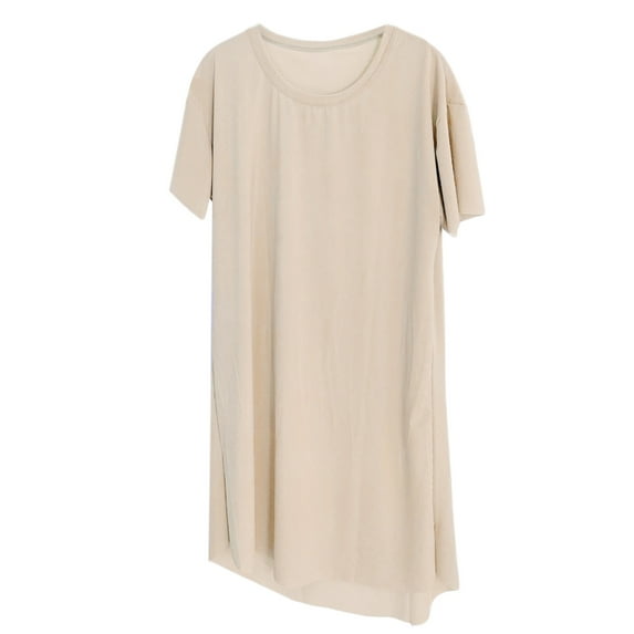 SIEYIO Women Short Sleeve Oversize T-Shirt Dress Solid Color A-Line Lounge Sleepshirt