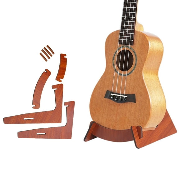 SIEYIO Wood Guitar Stand Folding Wood Ukulele Stand, Portable Instrument Stand, L-Frame