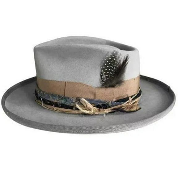 SIEYIO Wool Fedora Western Short Brim Hat for Women Men Photo Props Western Fedora for Men Women Unisex Wear