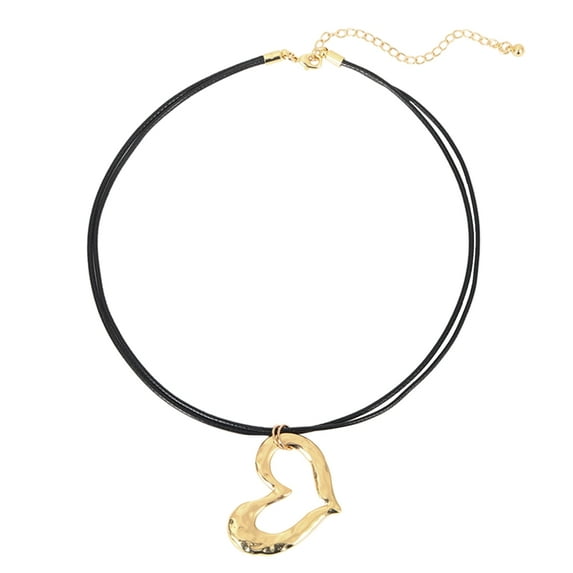 SIEYIO Y2K Love Heart Pendant Rope Tie Choker Necklace for Women Elegant Minimalist