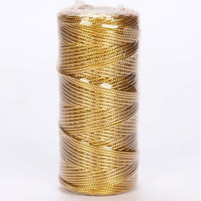 SIFANA Decorative Metallic Gold Wrapping Twine String Inelastic Glitter Straps for DIY Crafting Presents ( 109 Yards)