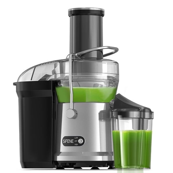 SiFENE Silver Stainless Steel Centrifugal Juicer with Variable Speed
