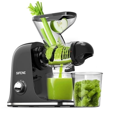 SIFENE 100W Cold Press Juicer Machine, Compact Design, Quiet Motor, Easy Clean, Black, New