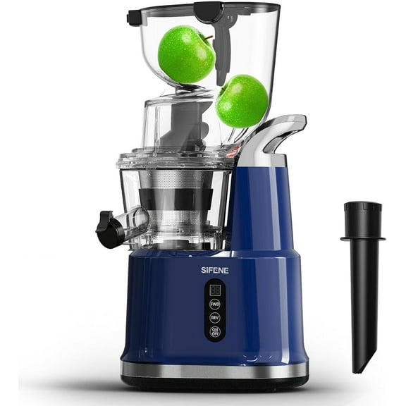 SiFENE Cold Press Juicer Machine, Masticating Juicer - 250W, Easy Clean - Blue