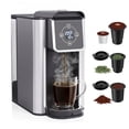 thumbnail image 1 of SIFENE 3 in 1 Single Serve Coffee Maker: Coffee Machine Compatible with K Cup Capsules & Grounds, Instant Coffee Pot, Tea Maker Brewer with Digital Dispaly, 120V 1150W, Black, 1 of 8