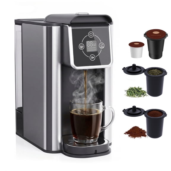 SiFENE 3-in-1 Single Serve Coffee Maker, Brew Ground Coffee, Tea, Custom Controls, Black, New