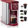 thumbnail image 1 of SIFENE 3-in-1 Single Serve Coffee Maker, Compatible with K Cup Capsules & Grounds, Auto Shut Off, Fast Brew, Compact Design, Tea Maker, 50 Oz Removable Reservoir, Home Office Use, Red, 1 of 9