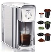 SIFENE 3-in-1 Single Serve Coffee Maker, Compatible with K Cup Capsules & Grounds, Tea Maker, 6-10 Oz Brew Sizes, 50 Oz Removable Reservoir, Fast Brew, Compact Design, 120V 1150W, White