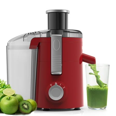 SiFENE Centrifugal Juicer Machine, 350W, Modern Style - 3-Speed, Easy Clean - Red