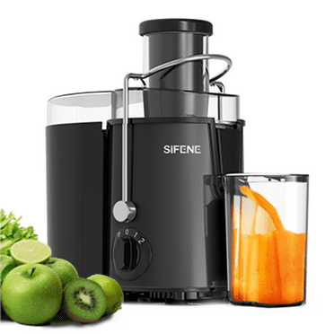 SIFENE 400W Centrifugal Juicer Machine, 3" Wide Chute, Easy Clean, BPA-Free, Gray, New